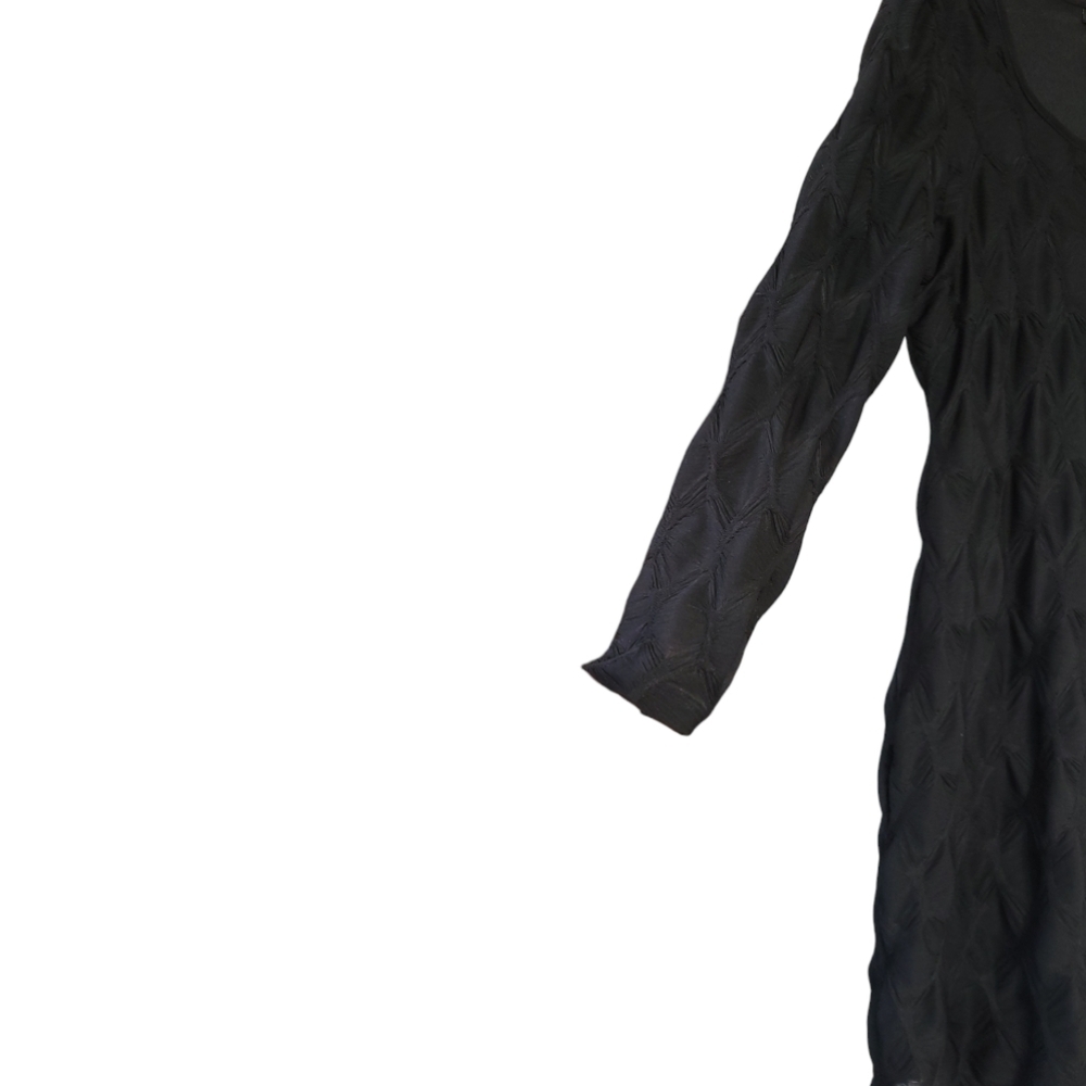 B Darlin Black Chevron Textured Long Sleeve Bodycon Mini Dress L Indie Sleaze - Picture 8 of 12